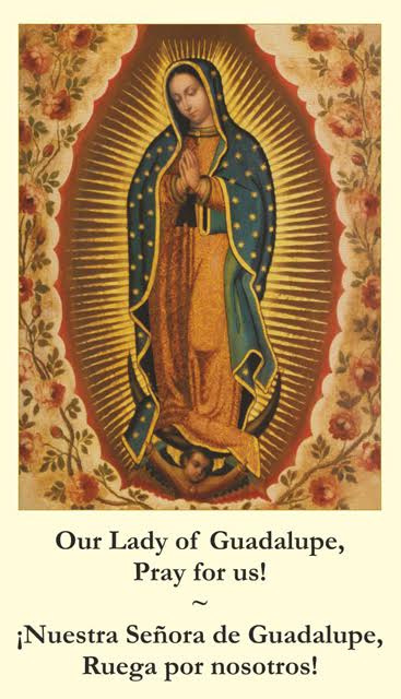 *DECEMBER 12th*BILINGUAL* Our Lady of Guadalupe Memorare Prayer Card (English/Spanish)