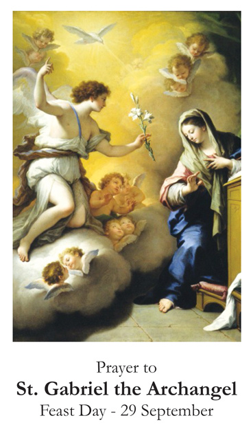 SEPTEMBER 29th: St. Gabriel the Archangel Prayer Card***BUYONEGETONEFREE***