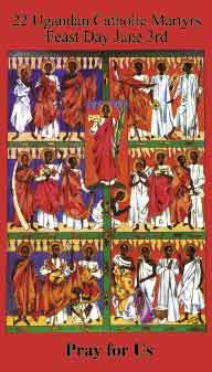 Ugandan Martyrs Holy Card