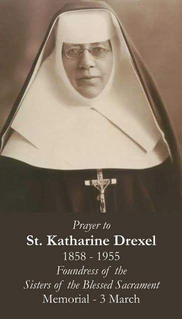 St. Katharine Drexel Prayer Card