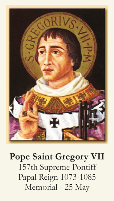 Pope Saint Gregory VII Prayer Card