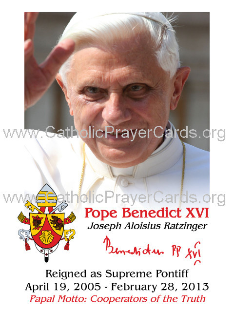 *ENGLISH* Special Limited Edition Collector's Series Commemorative Pope Benedict XVI Prayer Card (LA
