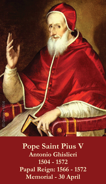 Pope St. Pius V Prayer Card