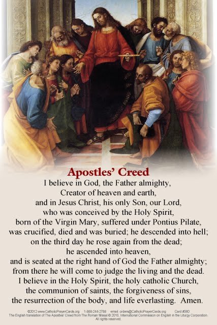 *BILINGUAL* Apostles' Creed Prayer Card (English/Spanish) (LARGE)