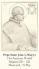Pope Saint John I Prayer Card